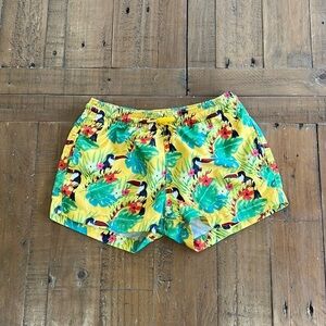 Zara yellow toucan swim shorts